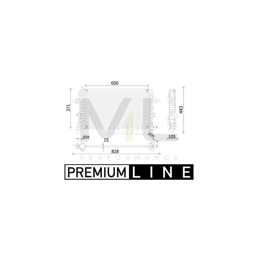 MAHLE ORIGINAL CR 2227 000P Engine radiator Brazed cooling fins, Aluminium | ML Performance Car Parts