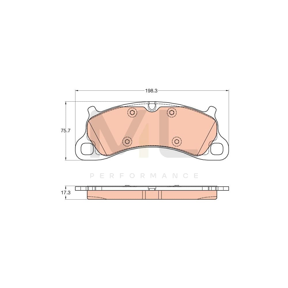 TRW Gdb2057 Brake Pad Set For Porsche 911 Prepared For Wear Indicator