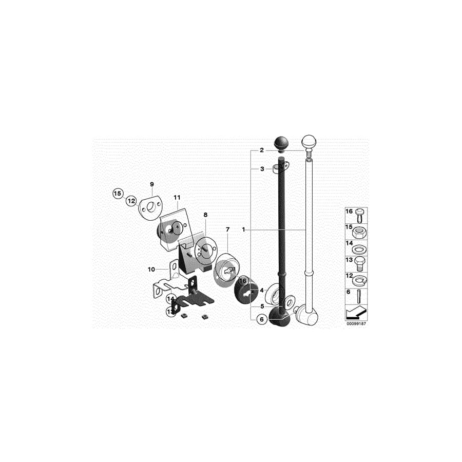 Genuine BMW 72607062710 E67 E60 Right Support (Inc. 730i, 530d & 525i)
