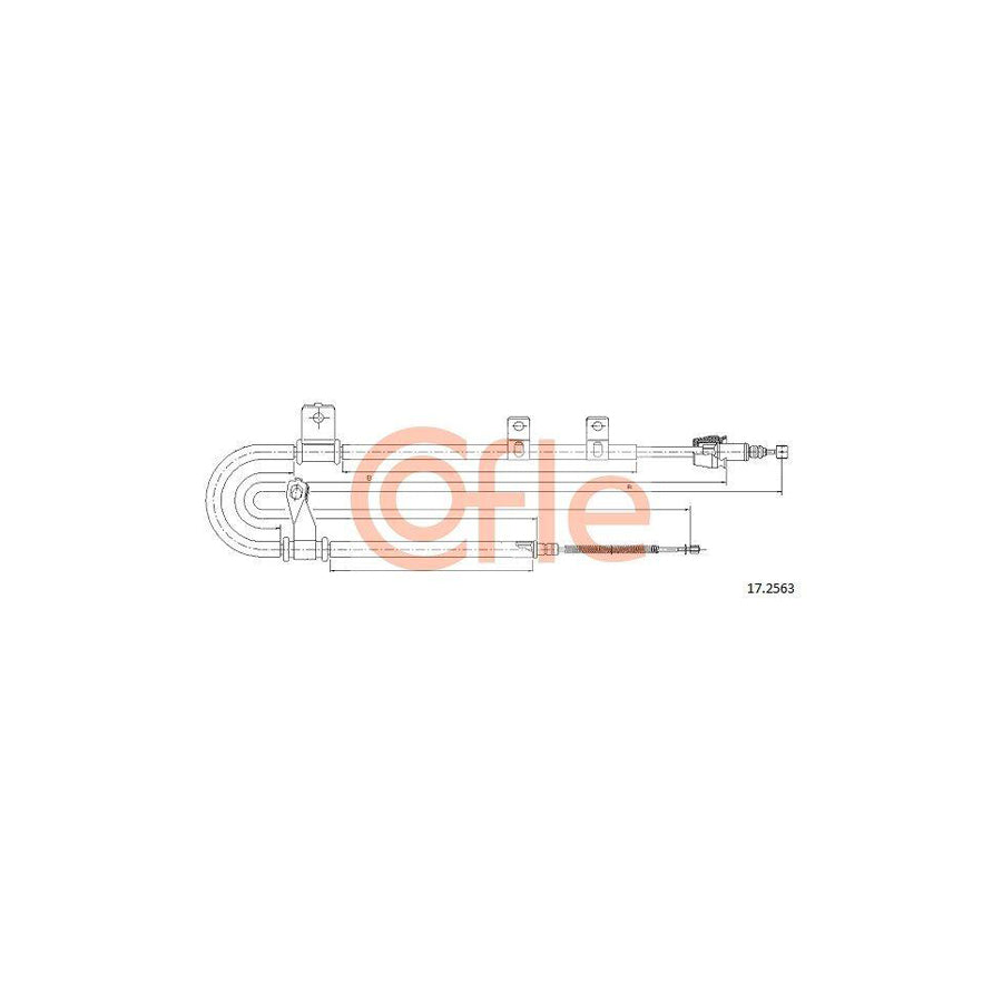 Cofle 92.17.2563 Hand Brake Cable for Hyundai Matrix (Fc)