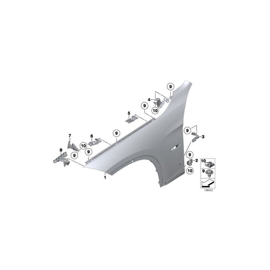 Genuine BMW 41142997591 E84 Side Panel Bracket, Front Left 4 (Inc. X1 16d, X1 20d ed & X1 20dX)