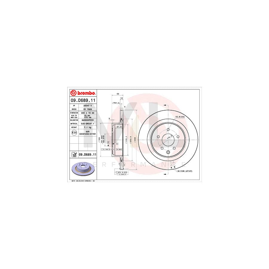 brembo-09-d689-11-brake-disc-for-infiniti-ex-hatchback-j50-internally-vented-coated