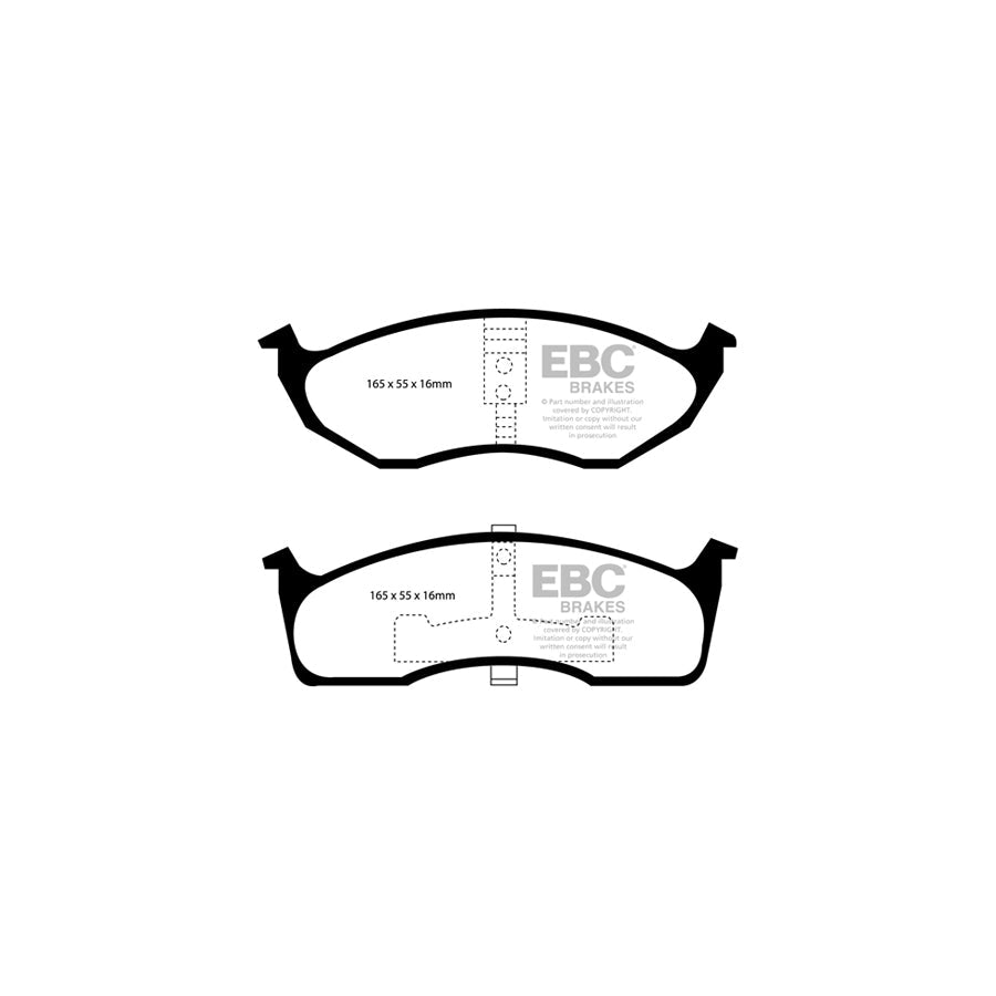 EBC PD02KF565 Chrysler 300M Redstuff Front Brake Pad & Plain Disc Kit 2 | ML Performance UK Car Parts