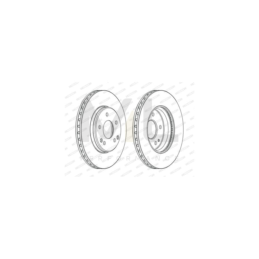 Ferodo Premier DDF1134C Brake Disc Vented, Coated, Without Bolts/Screws  - Pair