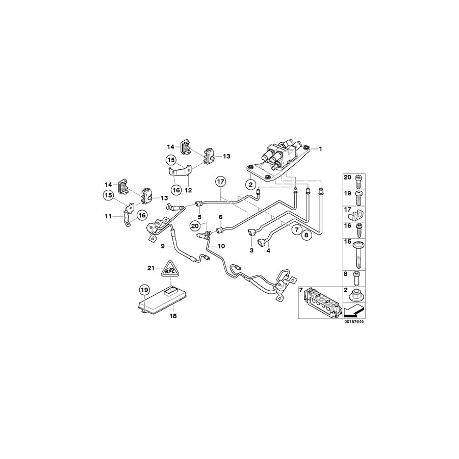 Genuine BMW 37136783680 E71 E70 F16 Pressure Line, Motor M14X1,5 (Inc. X5 50iX 4.4 & X6)
