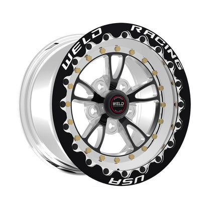 Weld 793P510276G Full Throttle Beadlock Wheel 15x10 5x4.75 ET-51 BS3.5 Polished Center - Polished Shell