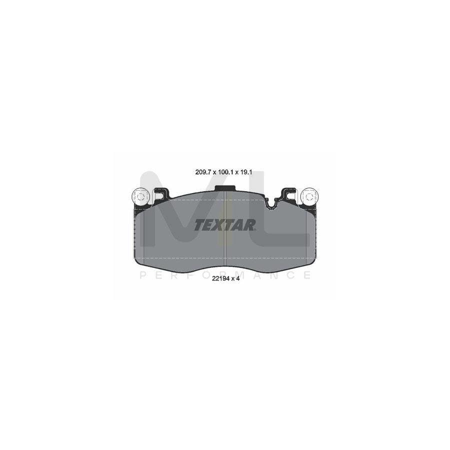 TEXTAR 2219401 Brake pad set prepared for wear indicator, with counterweights