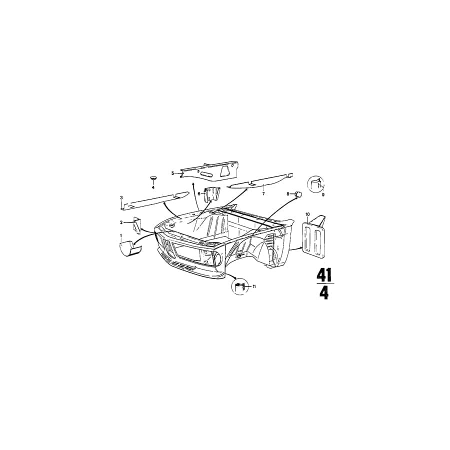 Genuine BMW 41141814038 Connection Plate Right HINTEN (Inc. 3.0CSL, 3.0CSiL & 3.0CSi)
