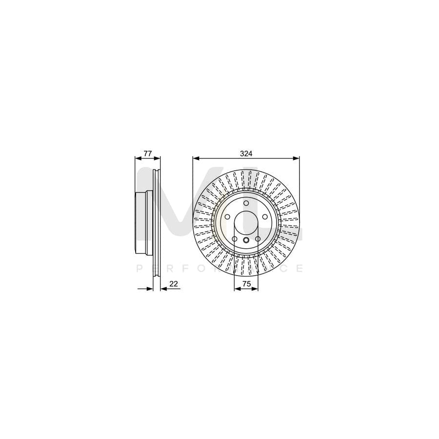 BOSCH 0 986 479 569 Brake Disc for BMW 1 Series Vented, Coated, High-carbon | ML Performance Car Parts