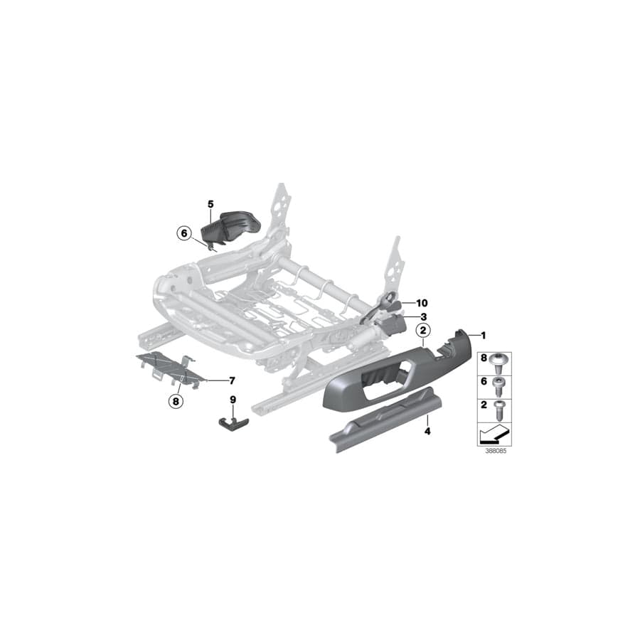 Genuine BMW 52107308181 F34 F31 F30 Cover, Belt Catch Left VENETOBEIGE (Inc. 430d, 428i & 440iX)