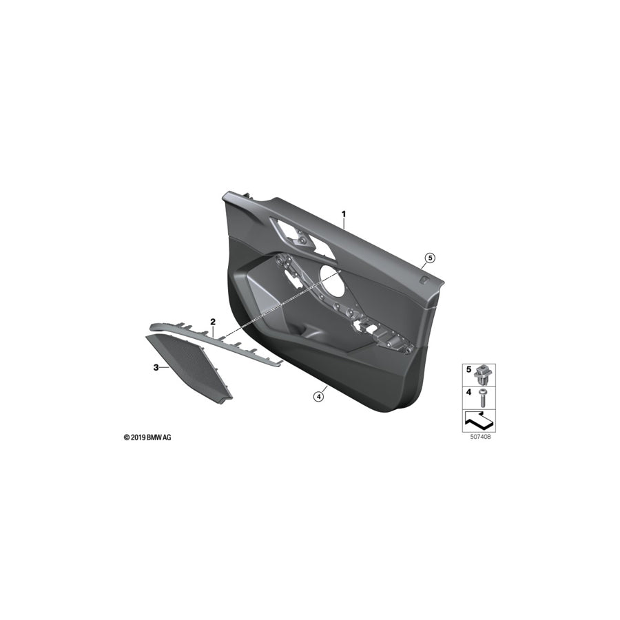 Genuine BMW 51417490231 F40 F44 Cover Loudspeaker Left BLACK (Inc. 120dX, 228iX & 220d)