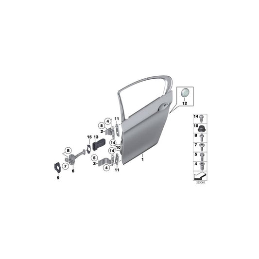 Genuine BMW 51227185637 F11 F10 Cover, Door Brake, Rear (Inc. 528i, 528iX & M5)