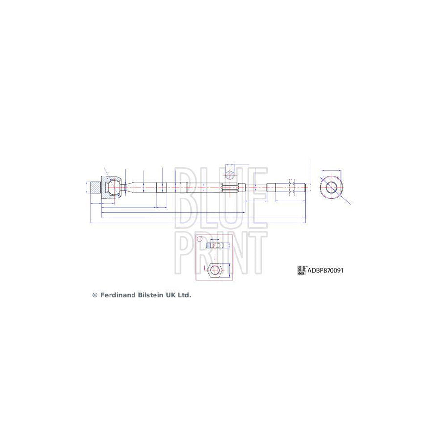 Blue Print Adbp870090 Inner Tie Rod for Suzuki Swift V (Az)