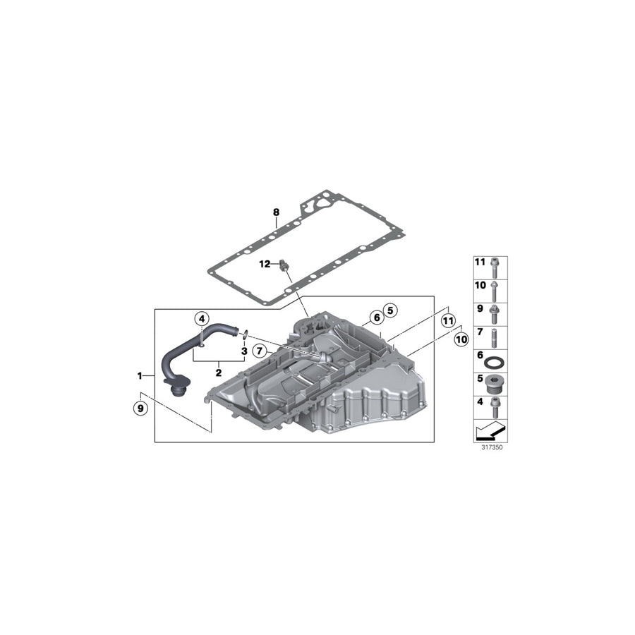 Genuine BMW 11417843133 F12 F10 F06 Return Pipe (Inc. M5 & M6)