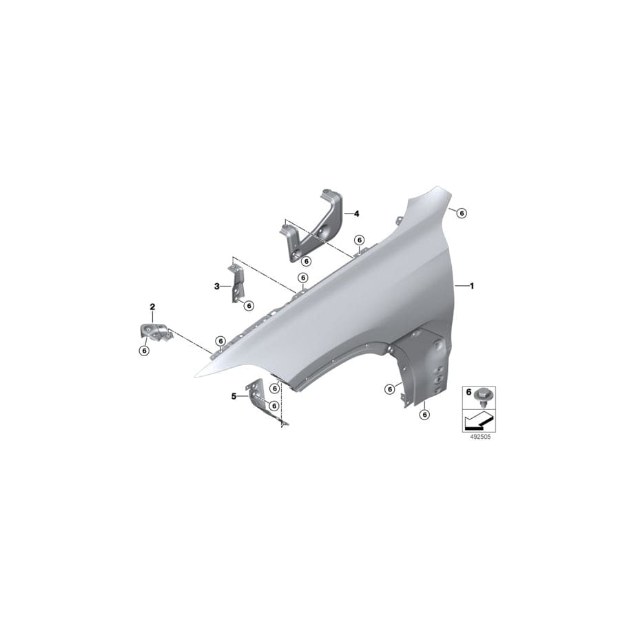 Genuine BMW 41007492370 G07 G05 G06 Side Panel Bracket, Front Right 3 (Inc. X7 M50dX, X5 M50dX & X5 30iX)