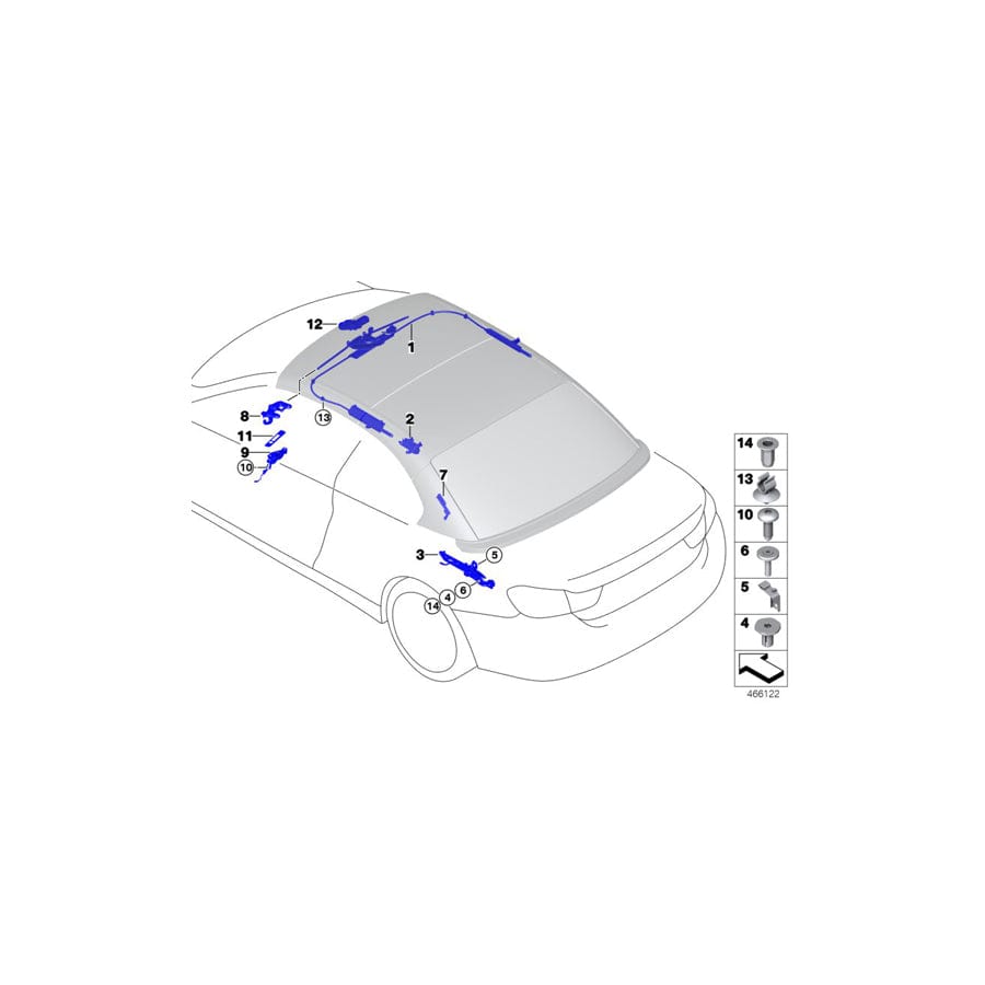 Genuine BMW 54377347370 F33 F83 Slide Rail, Right (Inc. 428iX, 435iX & 430d)