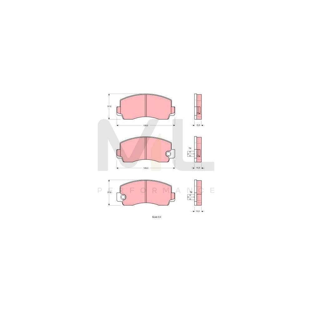 TRW Gdb212 Brake Pad Set For Toyota Celica Ii Hatchback (A40) Not Prepared For Wear Indicator