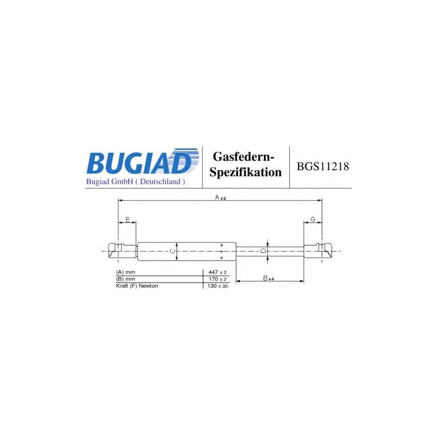 BUGIAD Bgs11218 Gas Spring, Rear Windscreen for Renault Espace III (Je)