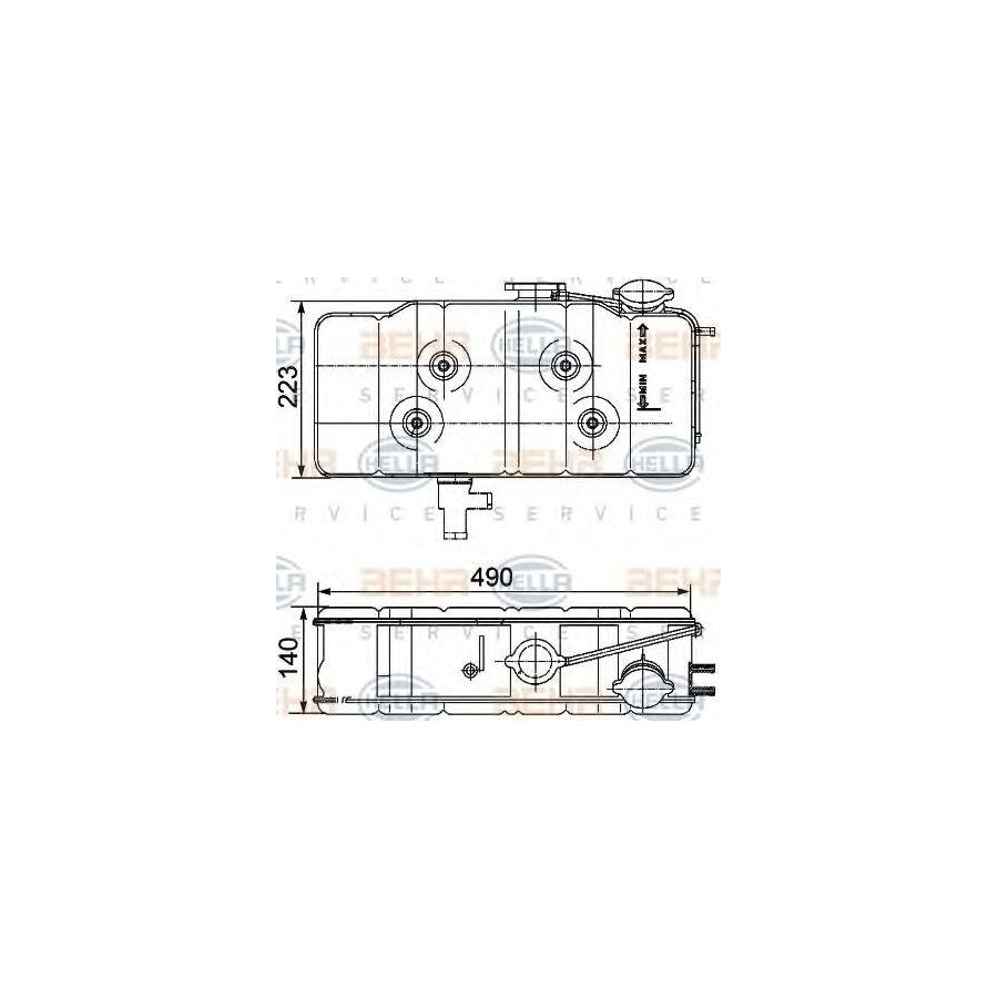 Hella 8MA 376 705-211 Coolant Expansion Tank