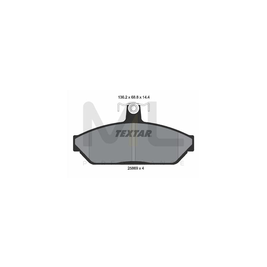 TEXTAR 2586901 Brake pad set not prepared for wear indicator
