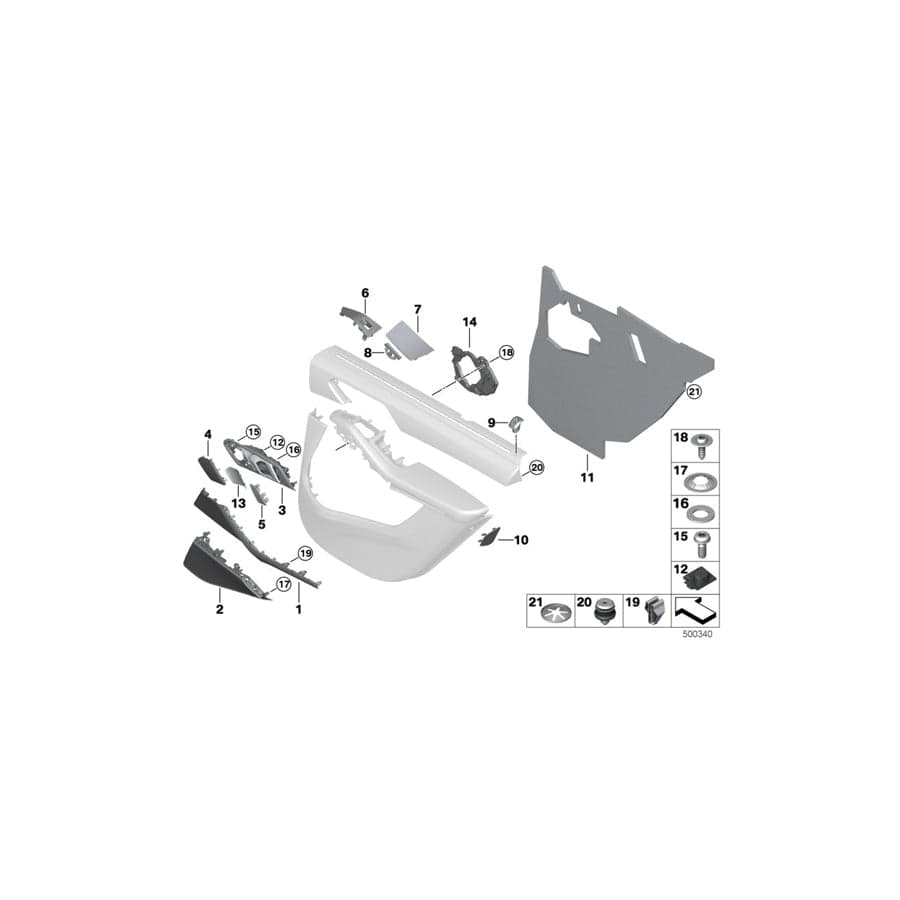 Genuine BMW 51226997784 G06 G05 G07 Door Handle, Rear Right (Inc. X6 40i, X7 30dX & X5 30iX)