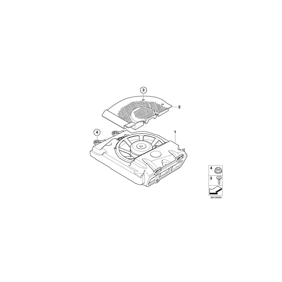 Genuine BMW 65139143145 E65 E67 E66 Central Bass, Left HIFI-SYSTEM (Inc. 760i, 750i & 740i)