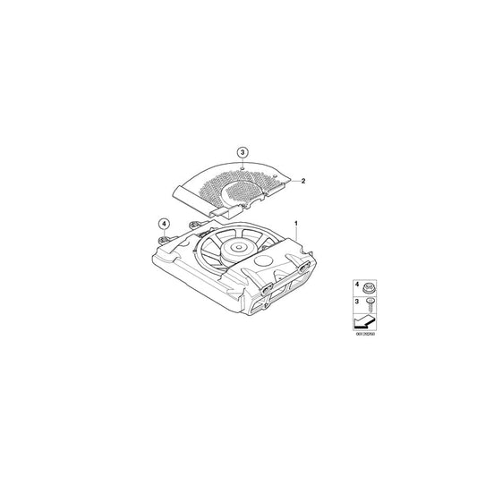 Genuine BMW 65139143145 E65 E67 E66 Central Bass, Left HIFI-SYSTEM (Inc. 760i, 750i & 740i)