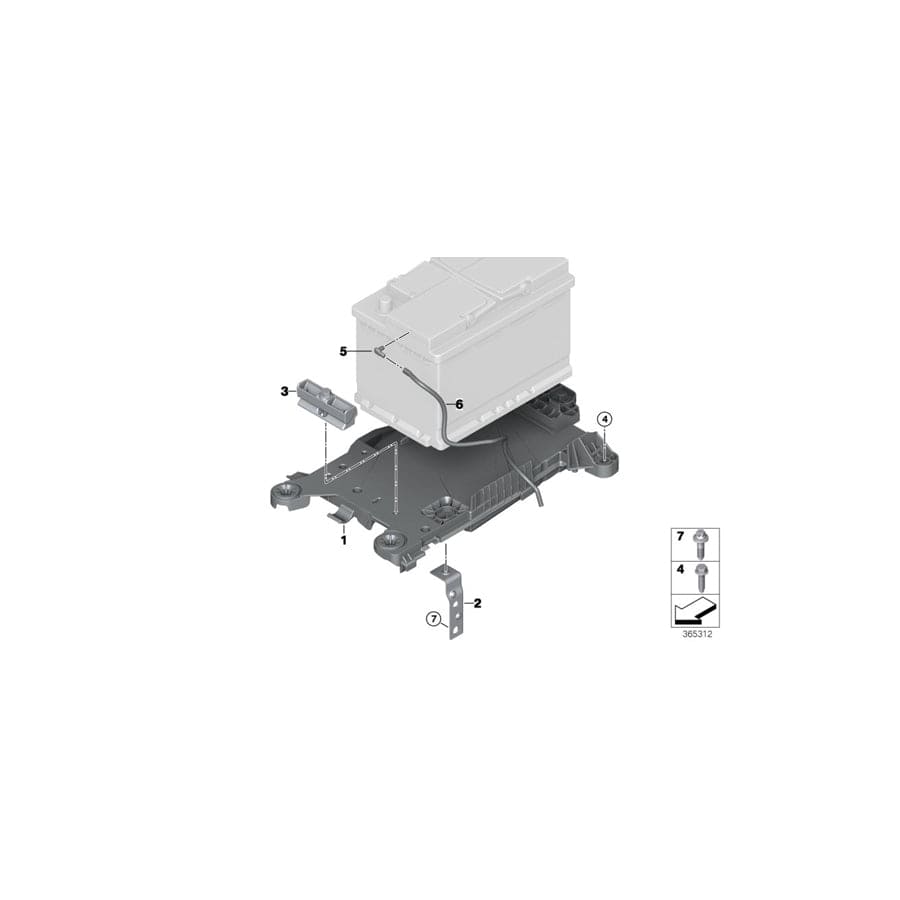 Genuine BMW 61219387573 F40 F44 Battery Tray 60AH (Inc. 118i, 228iX & 218i)