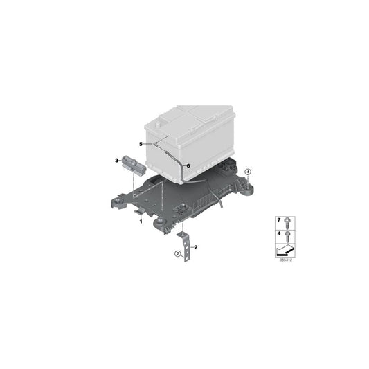 Genuine BMW 61219387573 F40 F44 Battery Tray 60AH (Inc. 118i, 228iX & 218i)