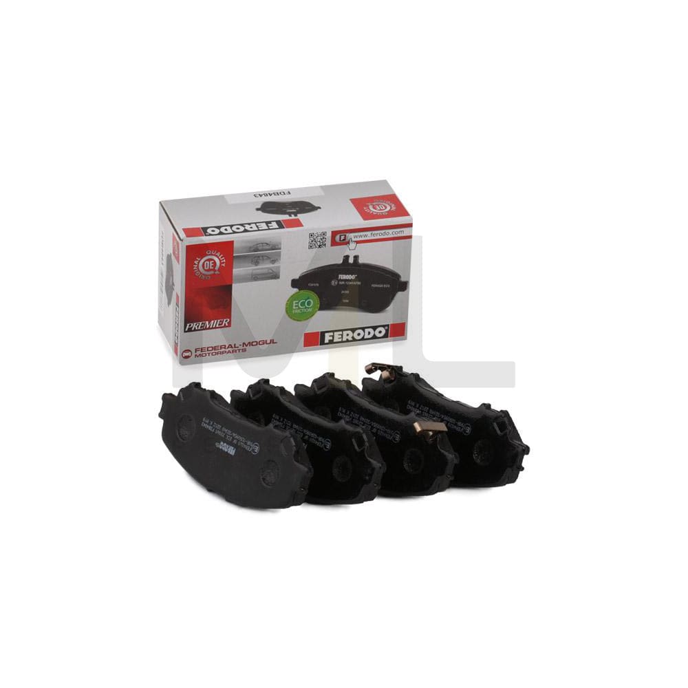 Ferodo Premier Eco Friction FDB4843 Brake Pad Set With Acoustic Wear Warning, Without Accessories