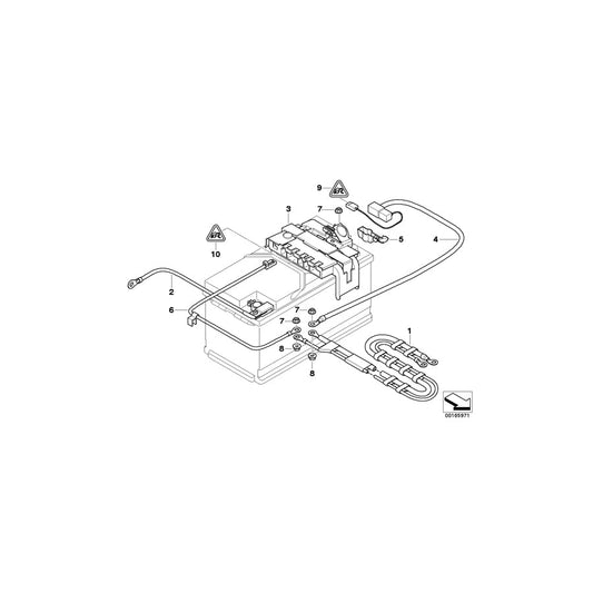 Genuine BMW 61127618677 E84 E87 Battery Cable, Negative, Ibs (Inc. X1 18d, X1 18dX & Drophead)