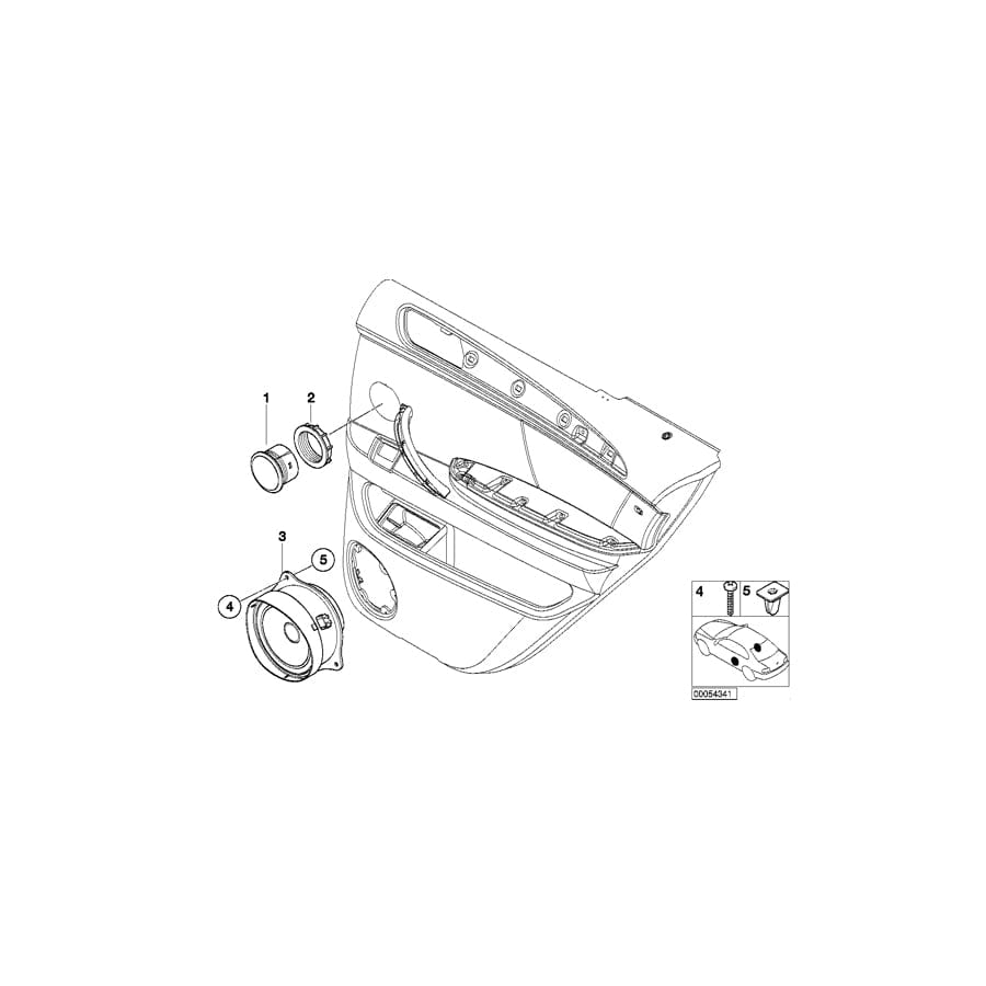 Genuine BMW 65138381551 E53 Left Rear Loudspeaker, Top-Hifi 70-12.000HZ (Inc. X5)