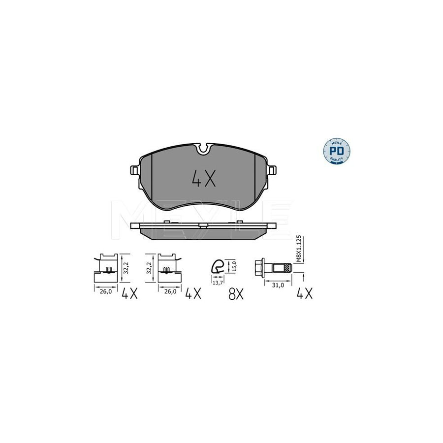 Meyle 025 231 5716/Pd Brake Pad Set Suitable For Mercedes-Benz Ml-Class (W163)