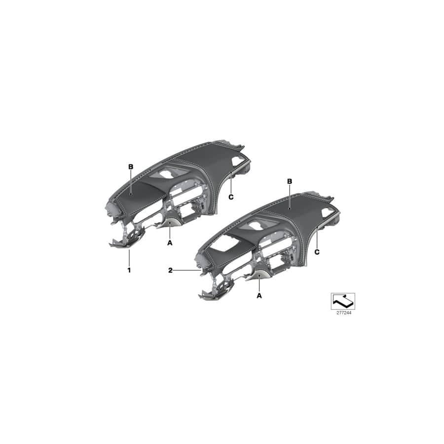 Genuine BMW 51458032945 F13 F12 Trim Panel Dashboard, Leather INDIVIDUAL (Inc. 640iX, 650iX 4.0 & 640i)