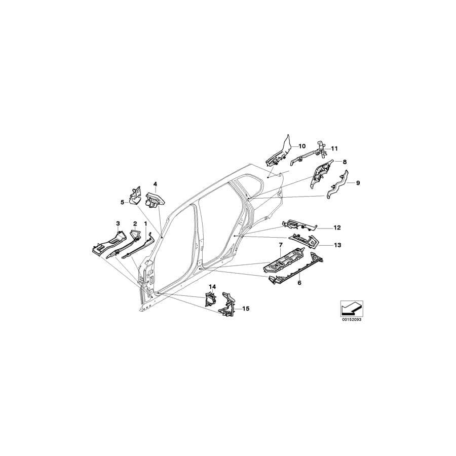 Genuine BMW 41217138148 E70 Molded Part Column C, Exterior (Inc. X5)