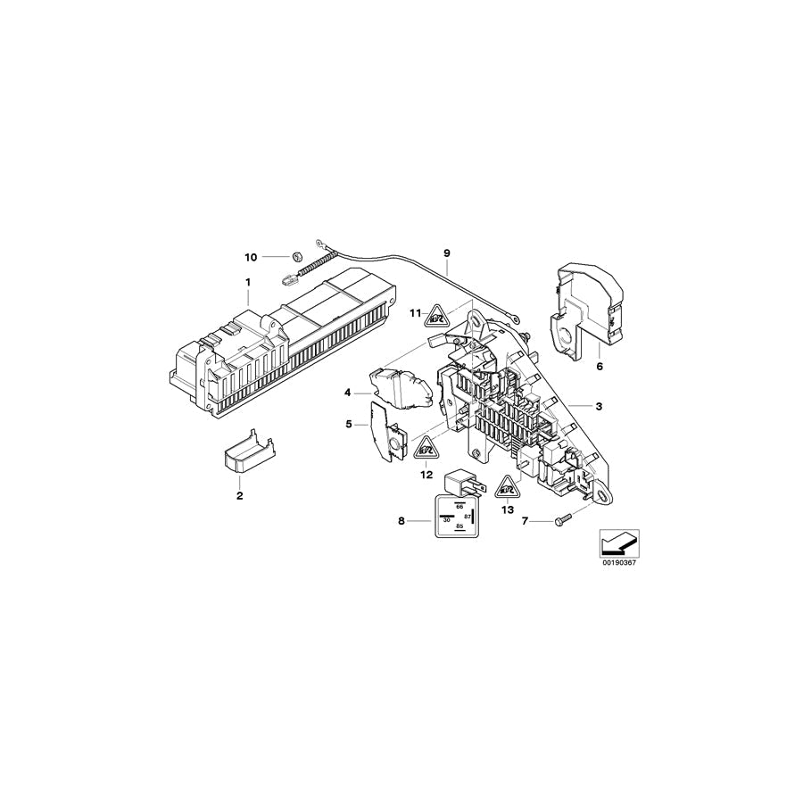 Genuine BMW 61126971219 E60 E61 Battery Cable (Plus Pole) (Inc. 525d, 530d & 540i)