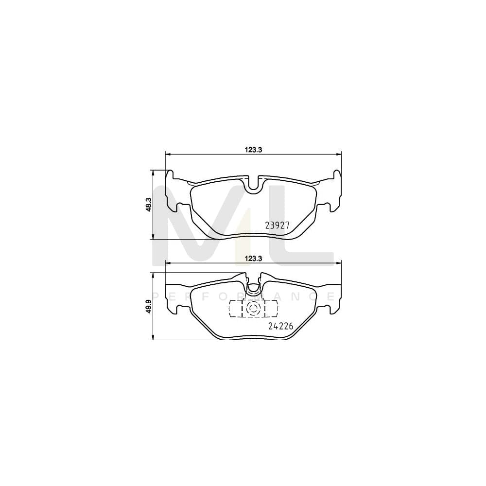 Hella 8DB 355 031-781 Brake Pad Set Incl. Wear Warning Contact | ML Performance Car Parts