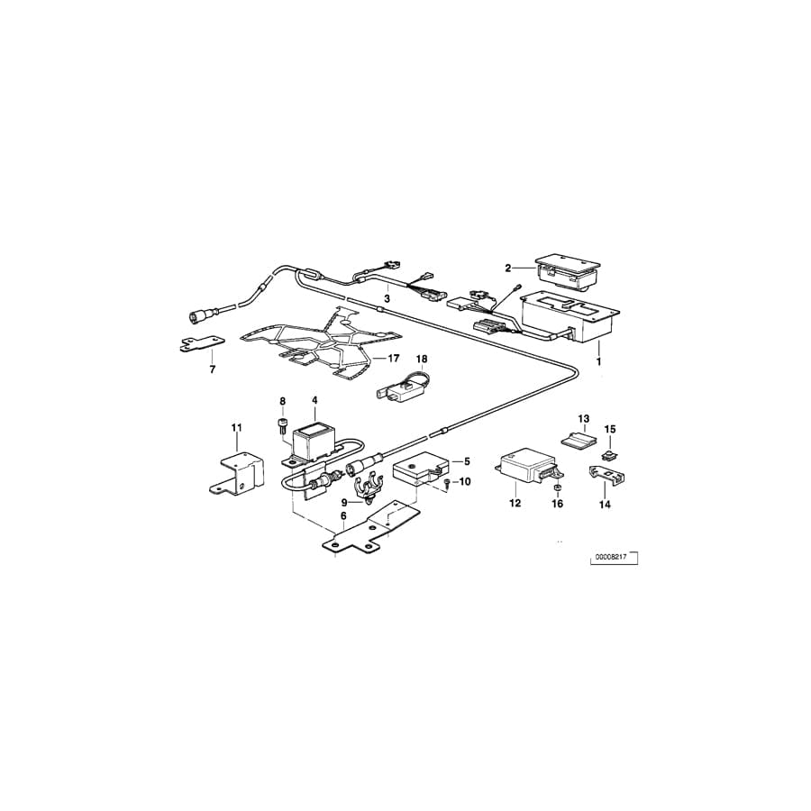 Genuine BMW 61128350076 E34 E32 Wiring Airbag Front Sensor (Inc. 525ix, 735i & 750iLS)