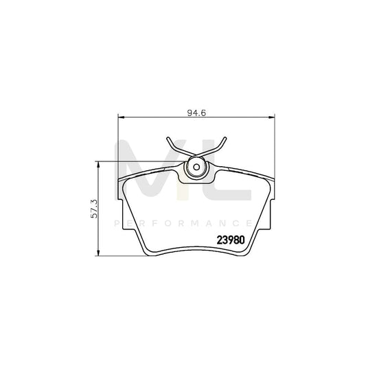 Hella 8DB 355 010-761 Brake Pad Set Incl. Wear Warning Contact, With Brake Caliper Screws | ML Performance Car Parts