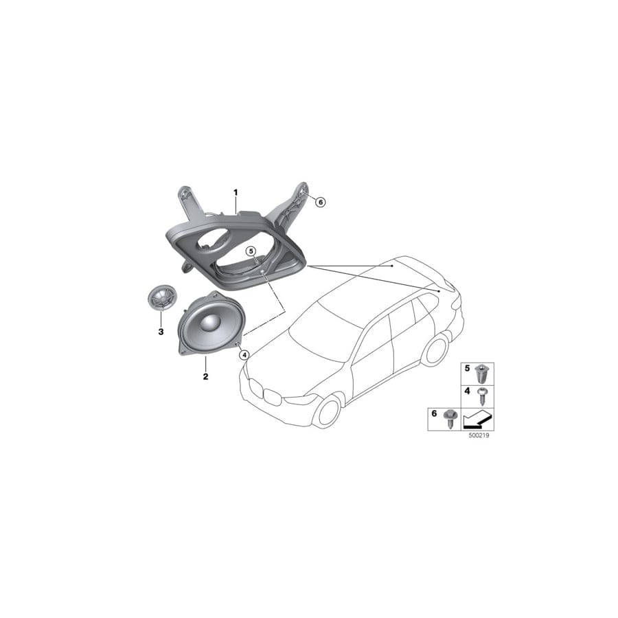 Genuine BMW 65137952130 G06 Speaker Mount, D-Pillar, Right HIGH END SYSTEM (Inc. X6)