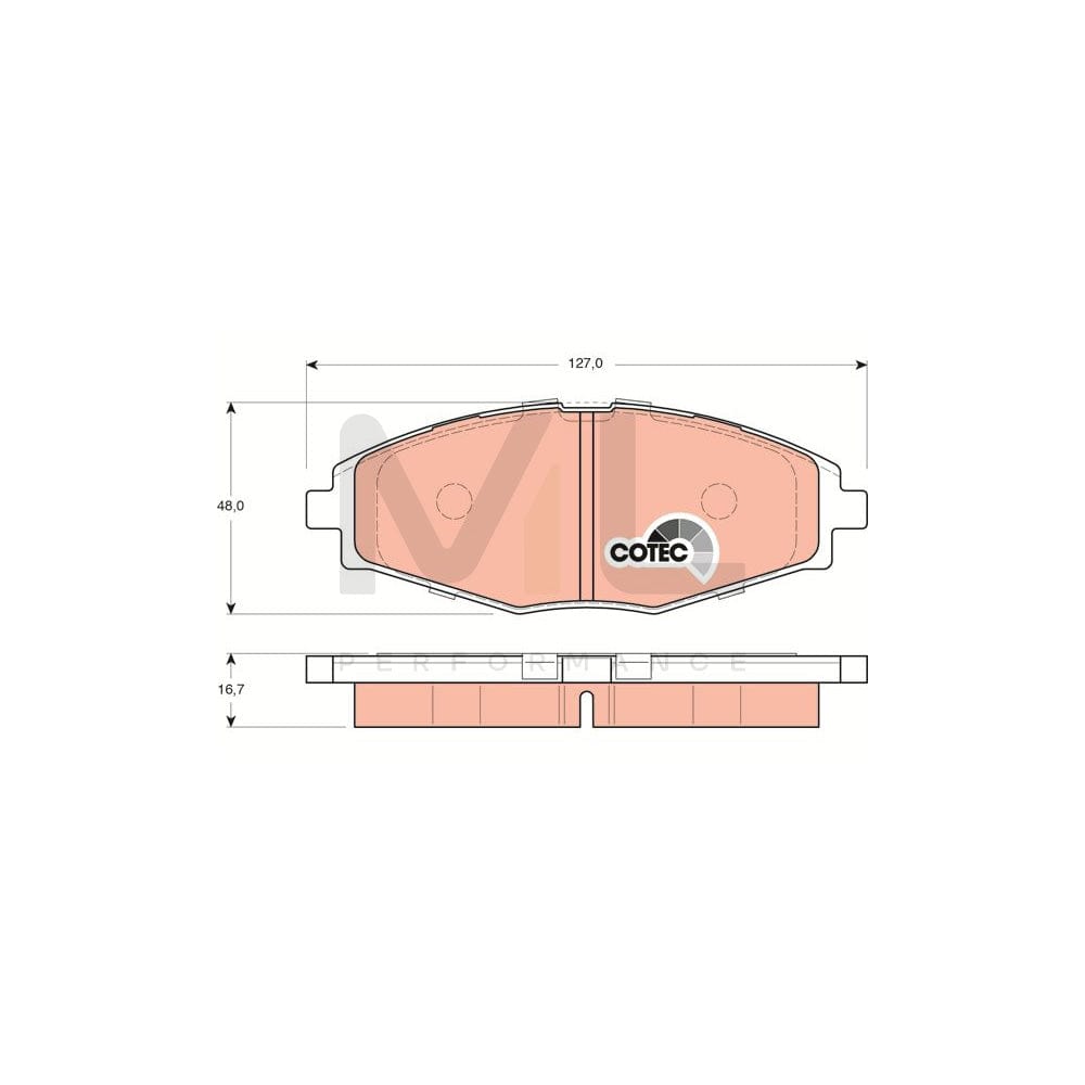 TRW Cotec Gdb3195 Brake Pad Set Not Prepared For Wear Indicator
