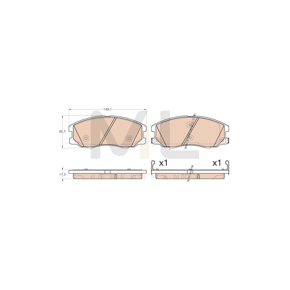 TRW Gdb1978 Brake Pad Set With Acoustic Wear Warning, With Accessories
