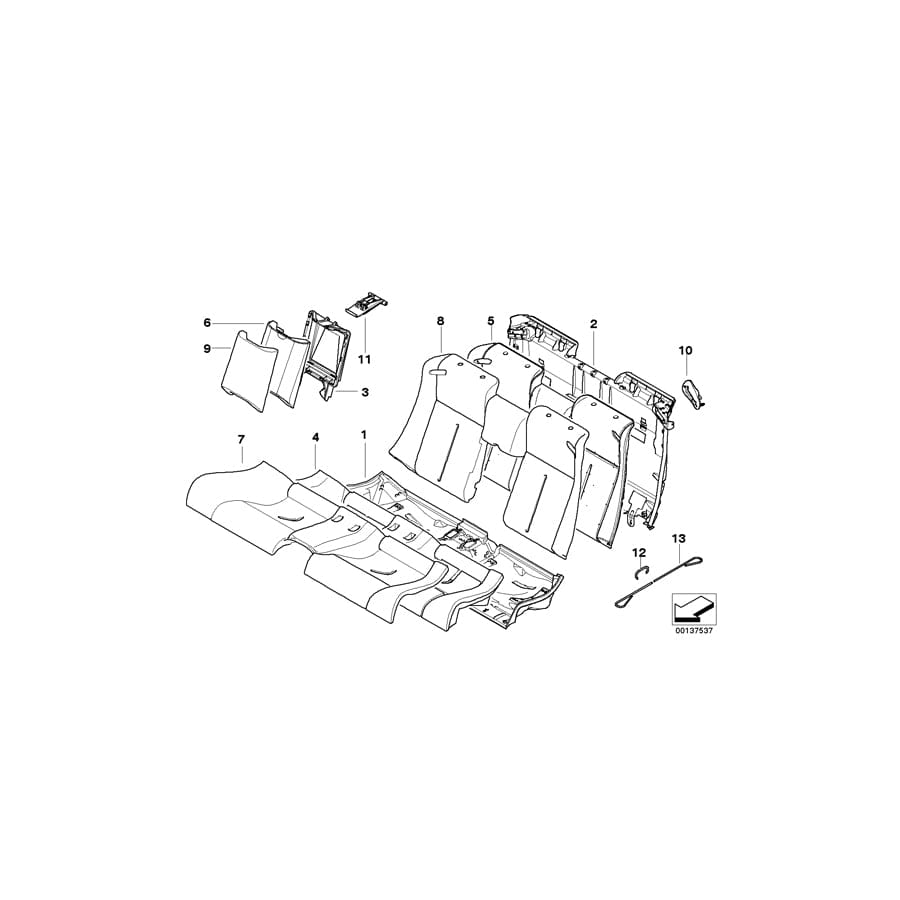 Genuine BMW 52209139806 E63 E64 Cover, Filling Insert, Armrest SCHWARZ (Inc. 635d, 650i & 645Ci)