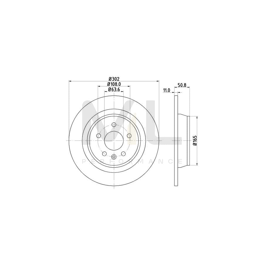 HELLA PRO 8DD 355 118-841 Brake Disc Solid, Coated, without wheel hub, without wheel studs | ML Performance Car Parts
