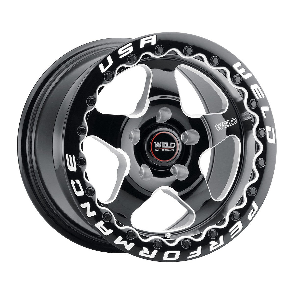 Weld S904B0022P46 Ventura Beadlock S904 Wheel 15x10 5x120 ET45 BS7.25 Gloss Black MIL - DIA