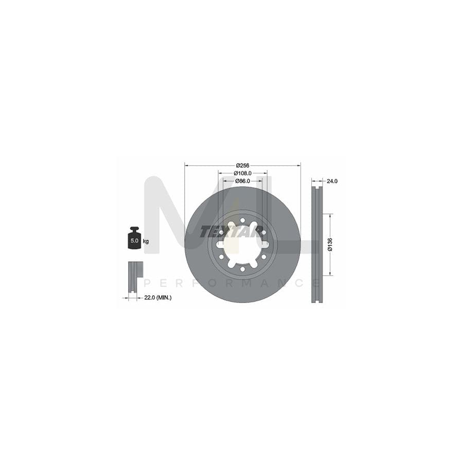 TEXTAR 92136200 Brake Disc for MAZDA B-Series Pickup (UN) Internally Vented, without wheel hub, without wheel studs  - 1 piece