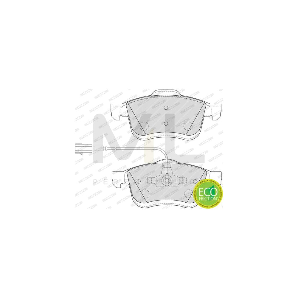 Ferodo Premier Eco Friction FDB4951 Brake Pad Set Incl. Wear Warning Contact, With Piston Clip, Without Accessories