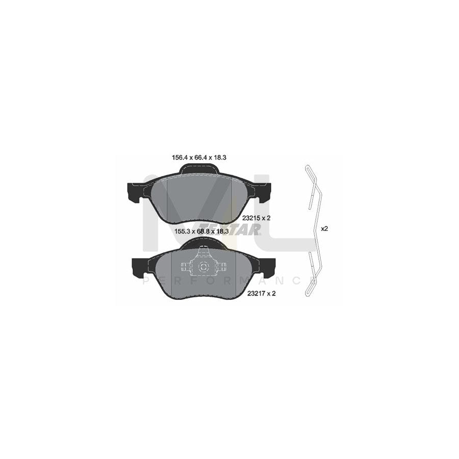 TEXTAR 2321502 Brake pad set not prepared for wear indicator, with accessories