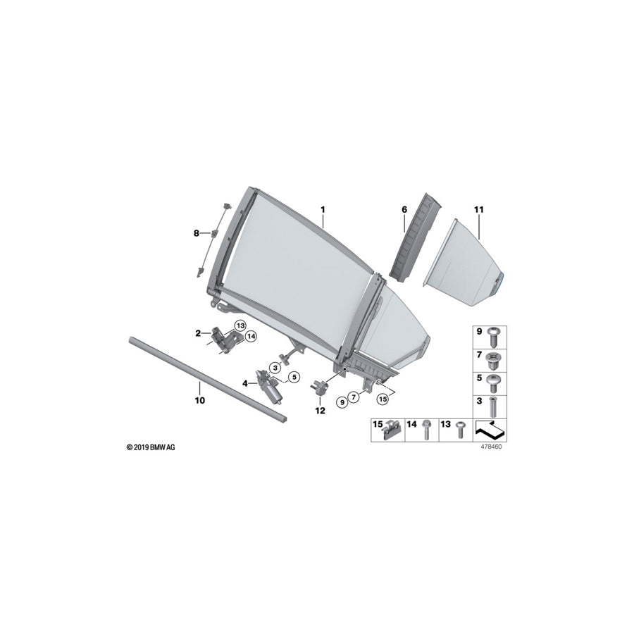 Genuine BMW 51359168845 Left Rear Door Sun Blind (Inc. 750LiX 4.4, 730Ld & 750Li)