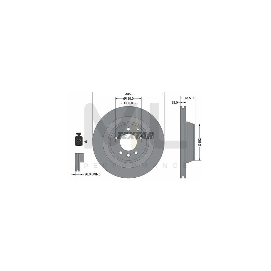 TEXTAR OE-Line 92151410 Brake Disc Internally Vented, Coated, High-carbon, without wheel hub, without wheel studs  - 1 piece
